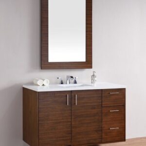 James Martin 850-V48-AWT-3AF Metropolitan 48 Inch American Walnut Single Vanity with 3 cm Arctic Fall Solid Surface Top