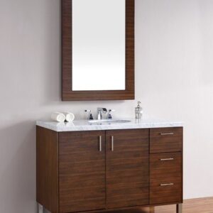 James Martin 850-V48-AWT-3AF Metropolitan 48 Inch American Walnut Single Vanity with 3 cm Arctic Fall Solid Surface Top