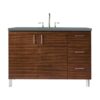 James Martin 850-V48-AWT-3CBL Metropolitan 48 Inch Single Vanity Cabinet with Cala Blue Quartz Top - American Walnut