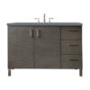 James Martin 850-V48-SOK-3CBL Metropolitan 48 Inch Single Vanity Cabinet with Cala Blue Quartz Top - Silver Oak