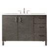 James Martin 850-V48-SOK-3ESR Metropolitan 48 Inch Single Vanity in Silver Oak with 3 CM Eternal Serena Quartz Top