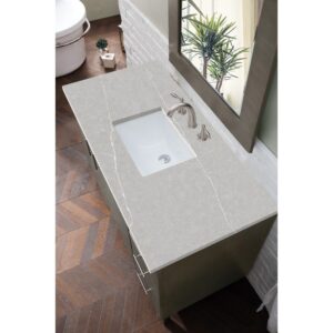 James Martin 850-V48-SOK-3ESR Metropolitan 48 Inch Single Vanity in Silver Oak with 3 CM Eternal Serena Quartz Top