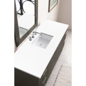 James Martin 850-V60S-3WZ Metropolitan 60 Inch Single Vanity with 3cm White Zeus Quartz Top