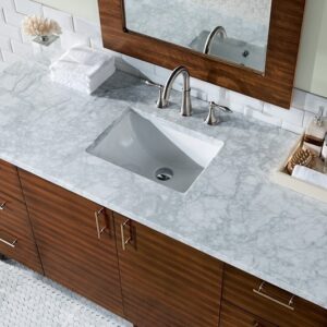 James Martin 850-V60S-AWT-3CAR Metropolitan 60 Inch American Walnut Single Vanity with 3 cm Carrara Marble Top