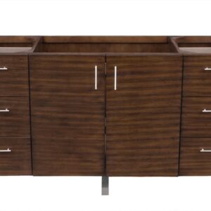 James Martin 850-V60S-AWT-3GEX Metropolitan 60 Inch Single Vanity in American Walnut with 3 cm Grey Expo Quartz Top with Sink