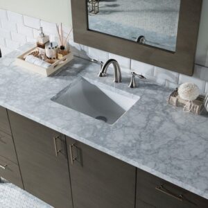 James Martin 850-V60S-SOK-3CAR Metropolitan 60 Inch Silver Oak Single Vanity with 3 cm Carrara Marble Top