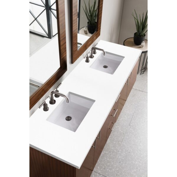 James Martin 850-V72-3WZ Metropolitan 72 Inch Double Vanity with 3cm White Zeus Quartz Top