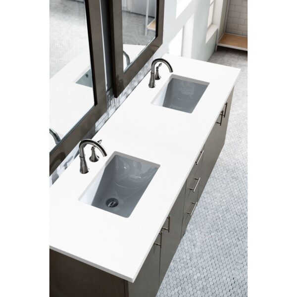 James Martin 850-V72-3WZ Metropolitan 72 Inch Double Vanity with 3cm White Zeus Quartz Top