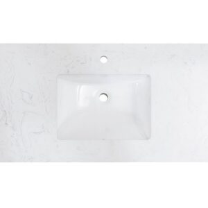 Altair 9001-BAS-WH Pireas 20 1/4 Inch Rectangular Ceramic Undermount Bathroom Sink - White