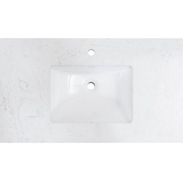 Altair 9001-BAS-WH Pireas 20 1/4 Inch Rectangular Ceramic Undermount Bathroom Sink - White