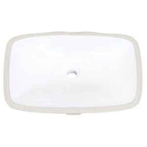 Altair 9001-BAS-WH Pireas 20 1/4 Inch Rectangular Ceramic Undermount Bathroom Sink - White