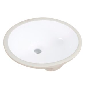 Altair 9003-BAS-WH Lily 18 3/8 Inch Oval Ceramic Undermount Bathroom Sink - White