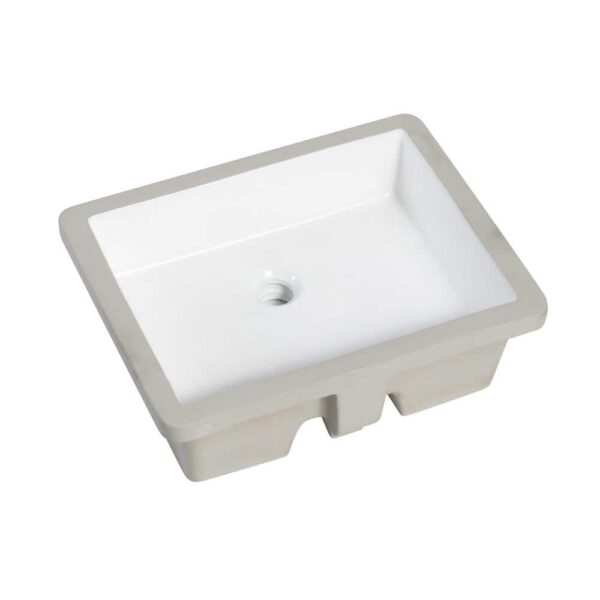 Altair 9004-BAS-WH Dixie 19 3/4 Inch Rectangular Ceramic Undermount Bathroom Sink - White