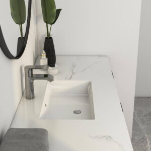 Altair 9004-BAS-WH Dixie 19 3/4 Inch Rectangular Ceramic Undermount Bathroom Sink - White