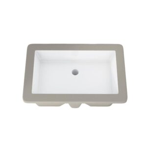 Altair 9004-BAS-WH Dixie 19 3/4 Inch Rectangular Ceramic Undermount Bathroom Sink - White