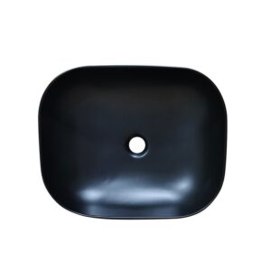 Altair 9007-BAS-BL Tahoe 19 7/8 Inch Oval Ceramic Vessel Bathroom Sink - Black