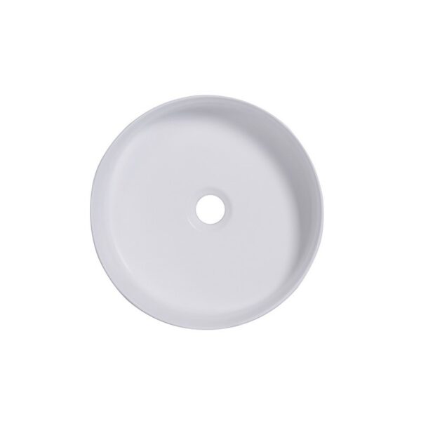 Altair 9009-BAS-WH Sabine 14 1/4 Inch Round Ceramic Vessel Bathroom Sink - White