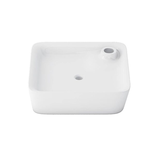 Altair 9013-BAS-WH Leonis 17 Inch Square Ceramic Vessel Bathroom Sink - White