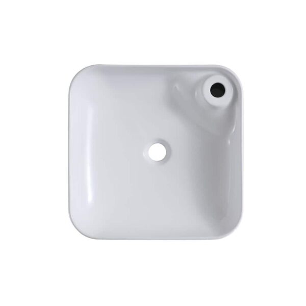 Altair 9013-BAS-WH Leonis 17 Inch Square Ceramic Vessel Bathroom Sink - White