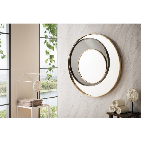 James Martin 903-M35.4-RG-OX Cosmos 36 Inch Mirror in Radiant Gold and Onyx