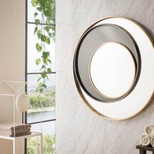 James Martin 903-M35.4-RG-OX Cosmos 36 Inch Mirror in Radiant Gold and Onyx