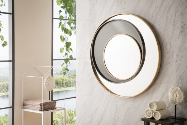 James Martin 903-M35.4-RG-OX Cosmos 36 Inch Mirror in Radiant Gold and Onyx