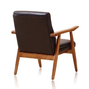 Manhattan Comfort ArchDuke Black and Amber Faux Leather Accent Chair