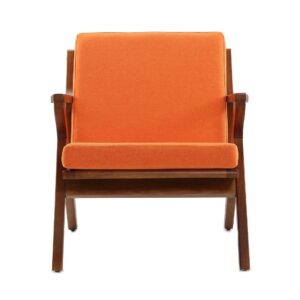 Manhattan Comfort Martelle Orange and Amber Twill Weave Accent Chair