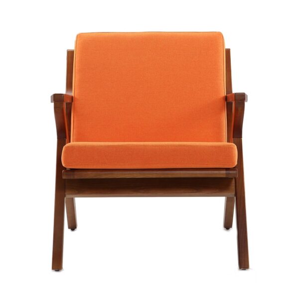 Manhattan Comfort Martelle Orange and Amber Twill Weave Accent Chair