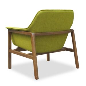 Manhattan Comfort Miller Green and Walnut Linen Weave Accent Chair