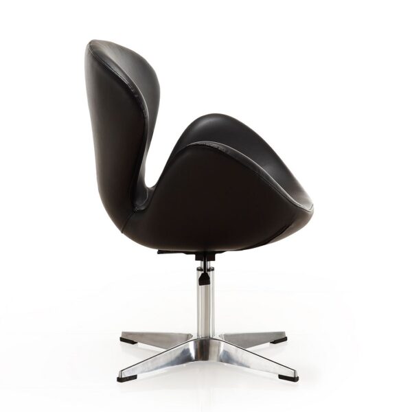 Manhattan Comfort Raspberry Black and Polished Chrome Faux Leather Adjustable Swivel Chair