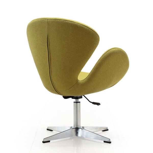 Manhattan Comfort Raspberry Green and Polished Chrome Wool Blend Adjustable Swivel Chair