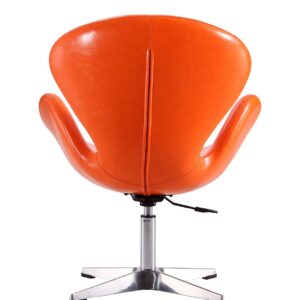 Manhattan Comfort Raspberry Tangerine and Polished Chrome Faux Leather Adjustable Swivel Chair