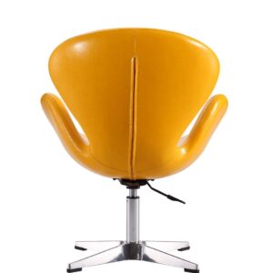 Manhattan Comfort Raspberry Yellow and Polished Chrome Faux Leather Adjustable Swivel Chair