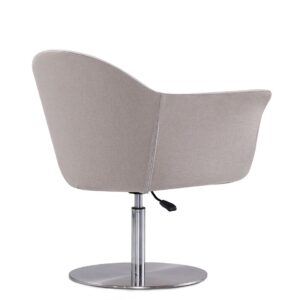 Manhattan Comfort Voyager Barley and Brushed Metal Woven Swivel Adjustable Accent Chair