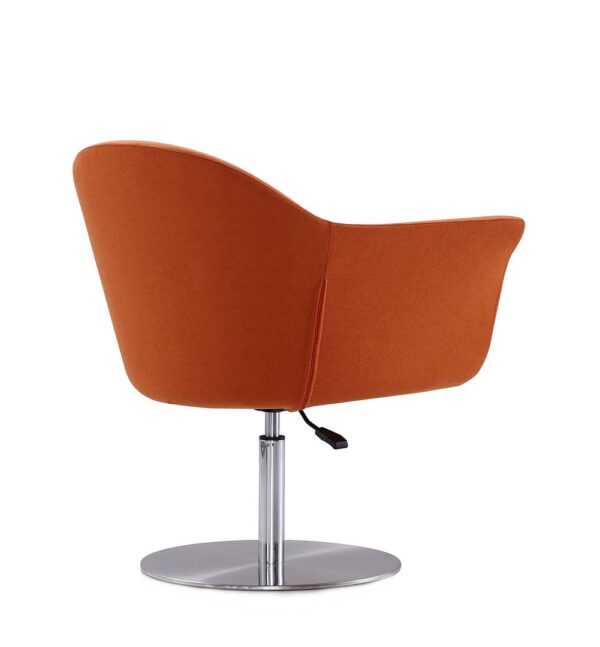 Manhattan Comfort Voyager Orange and Brushed Metal Woven Swivel Adjustable Accent Chair