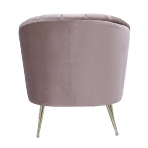 Manhattan Comfort Rosemont Blush and Gold Velvet Accent Chair