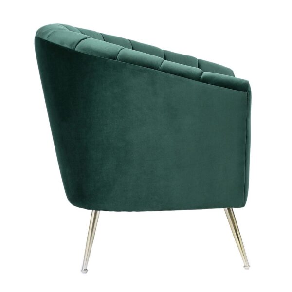 Manhattan Comfort Rosemont Green and Gold Velvet Accent Chair