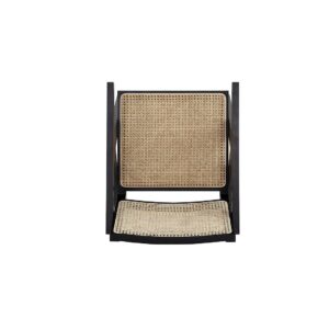 Manhattan Comfort Hamlet Accent Chair in Black and Natural Cane