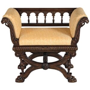 Design Toscano AF1559 33 Inch Double Griffon Colonnade Bench