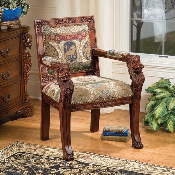 Design Toscano AF51351 Beardsley Lion Armchair - Charles Fabric