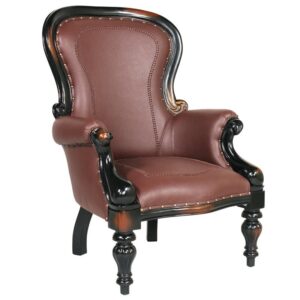 Design Toscano AF71118 26 Inch Rococo Wing Chair with Chair Faux Leather