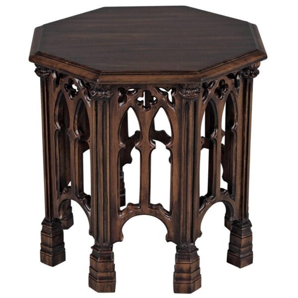 Design Toscano AF87237 20 Inch Gothic Revival Octagonal Side Table