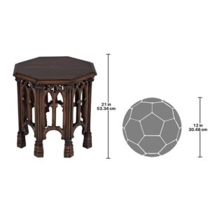 Design Toscano AF87237 20 Inch Gothic Revival Octagonal Side Table