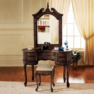 Design Toscano AF96168 Queen Anne Desk with Mirror