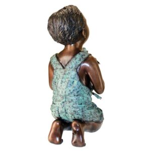 Design Toscano AS26040 10 1/2 Inch New Friend Boy with Frog Statue - Bronze