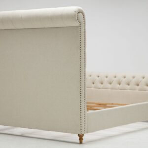 Manhattan Comfort Empire Cream Queen Bed