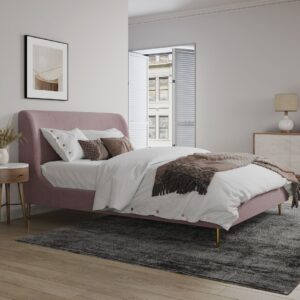 Manhattan Comfort Heather Queen Bed in Blush