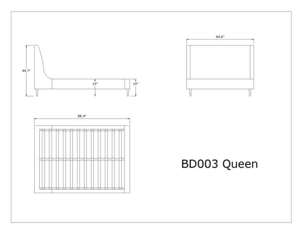 Manhattan Comfort Heather Queen Bed in Blush