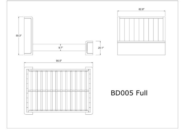 Manhattan Comfort Kingdom Graphite Full Bed